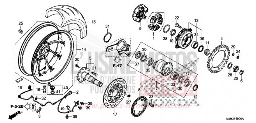 REAR WHEEL VFR800FE de 2014